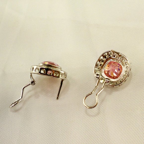 NEW Charles Winston Pink Doublet Cubic Zirconias Silver Necklace, Earrings - Picture 9 of 9